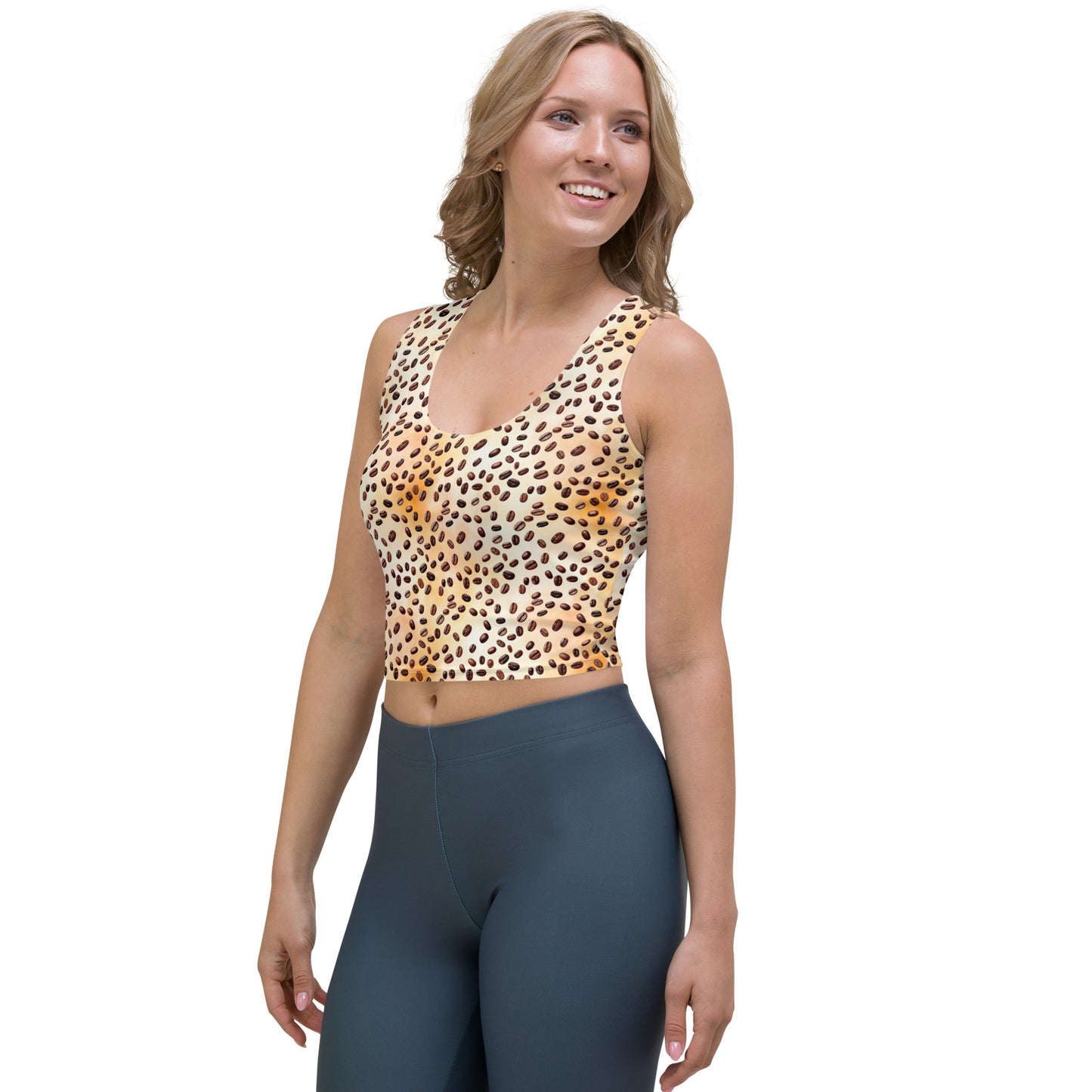 Crop Top Coffee beans leopard